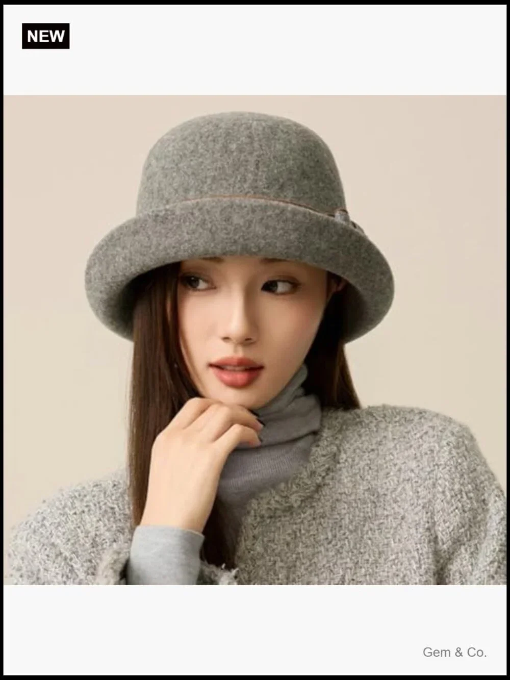 Vintage Felt Cloche Hat Winter Fall Solid Fedora Bucket Cap Elegant Bowler